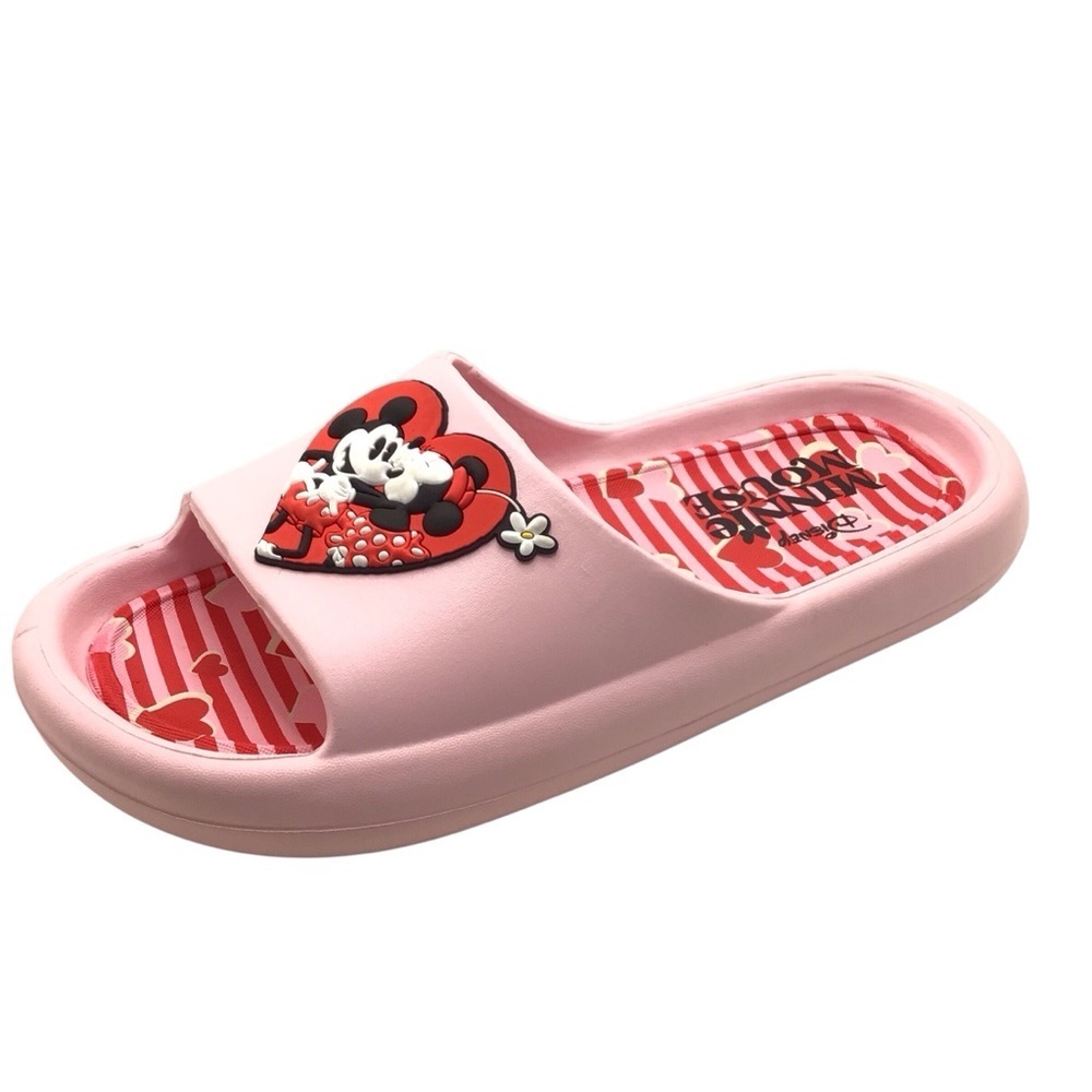 Ground Up Mickey & Minnie in Love Women's Cloud Comfort Flip Flop Slides Size 8